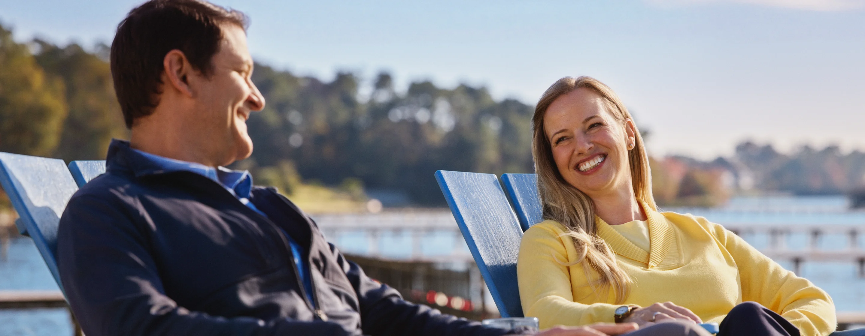 Real EKTERLY® (sebetralstat) patient Cari enjoying a day out with her husband